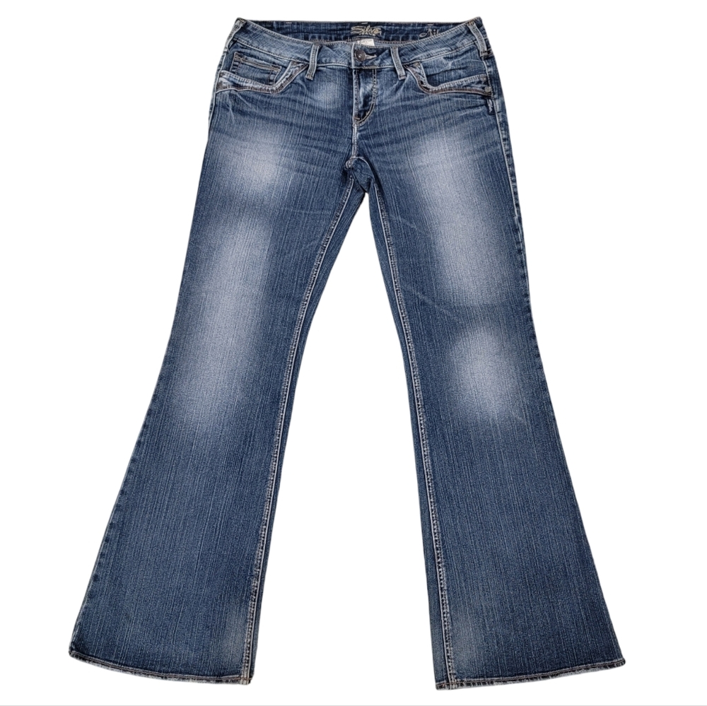 Silver Aiko Bootcut Jeans Blue Denim Y2K Festival Cowgirl Low Rise Women…